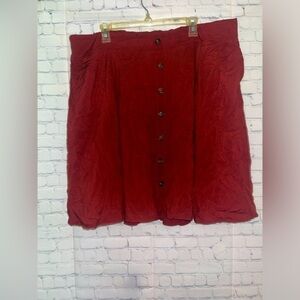 ✨Torrid Burnt Orange Faux Button Skater Skirt Women’s Plus Size 3x